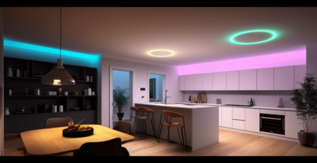 Kitchen Ambiance Elevated: RGB Smart Recessed Lighting in Action