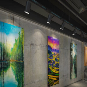 Gallery Illuminated with 6000K LED Track Lighting - True Colors and Artistic Brilliance