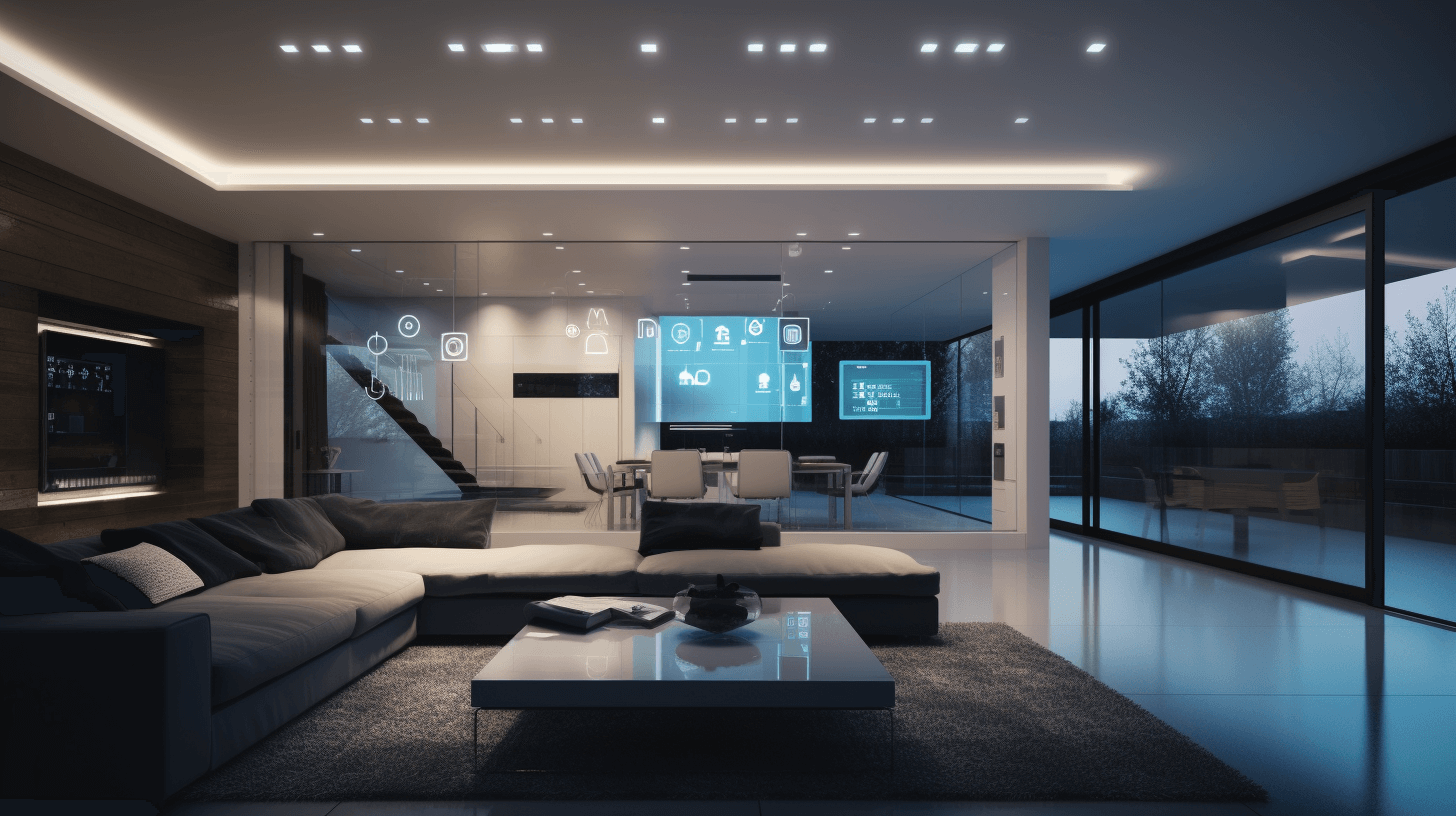 Smart Living Room in a Modern Home