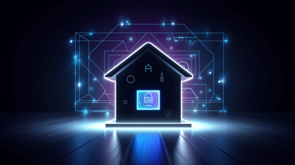 Smart Home Icon with Illuminated House